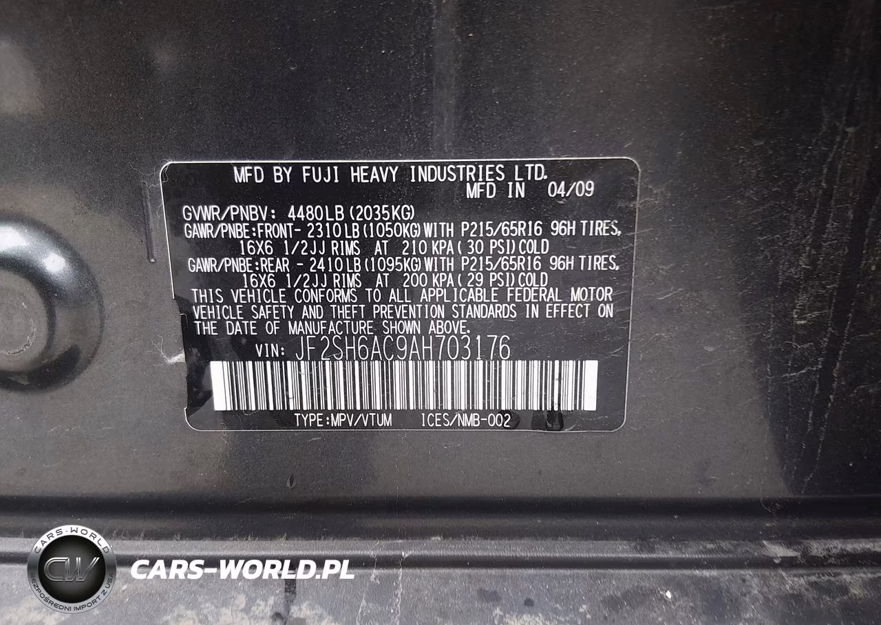 2010 Subaru Forester 2.5X VIN:JF2SH6AC9AH703176 - 9
