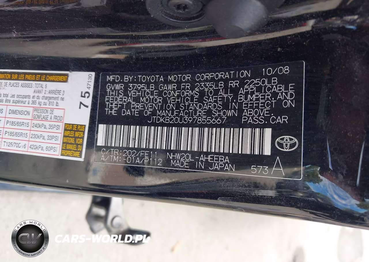 2009 Toyota Prius VIN:JTDKB20U397855667 - 9