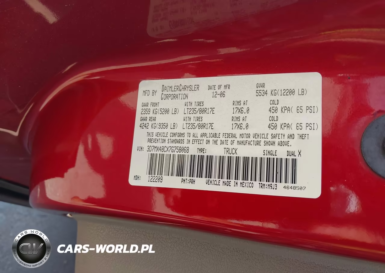 2007 Dodge Ram 3500 Slt-Sport VIN:3D7MX48CX7G758068 - 8