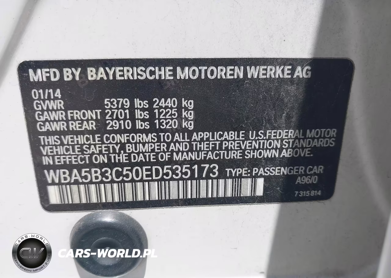 2014 BMW 535I xDrive VIN:WBA5B3C50ED535173 - 9
