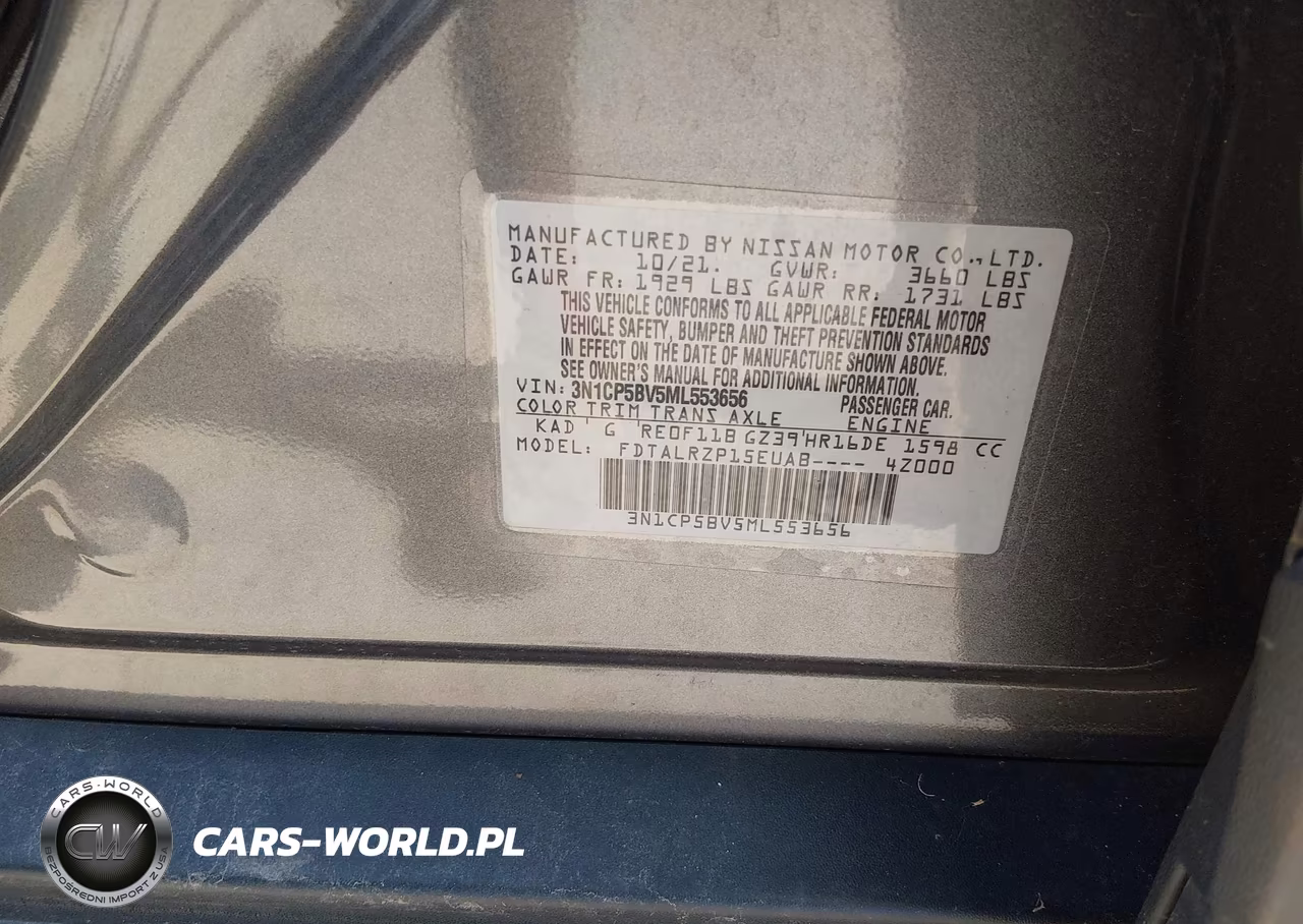 2021 Nissan Kicks S Xtronic Cvt VIN:3N1CP5BV5ML553656 - 9