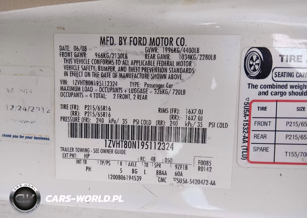 2009 Ford Mustang V6-V6 Premium VIN:1ZVHT80N195112324 - 9
