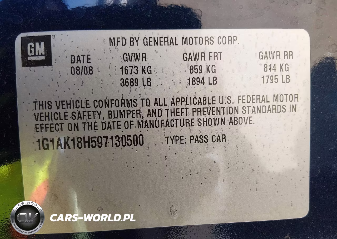2009 Chevrolet Cobalt Ls VIN:1G1AK18H597130500 - 9