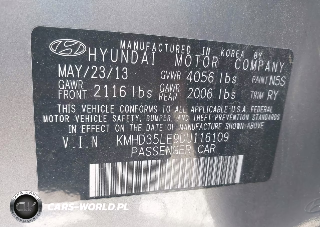 2013 Hyundai Elantra Gt VIN:KMHD35LE9DU116109 - 9