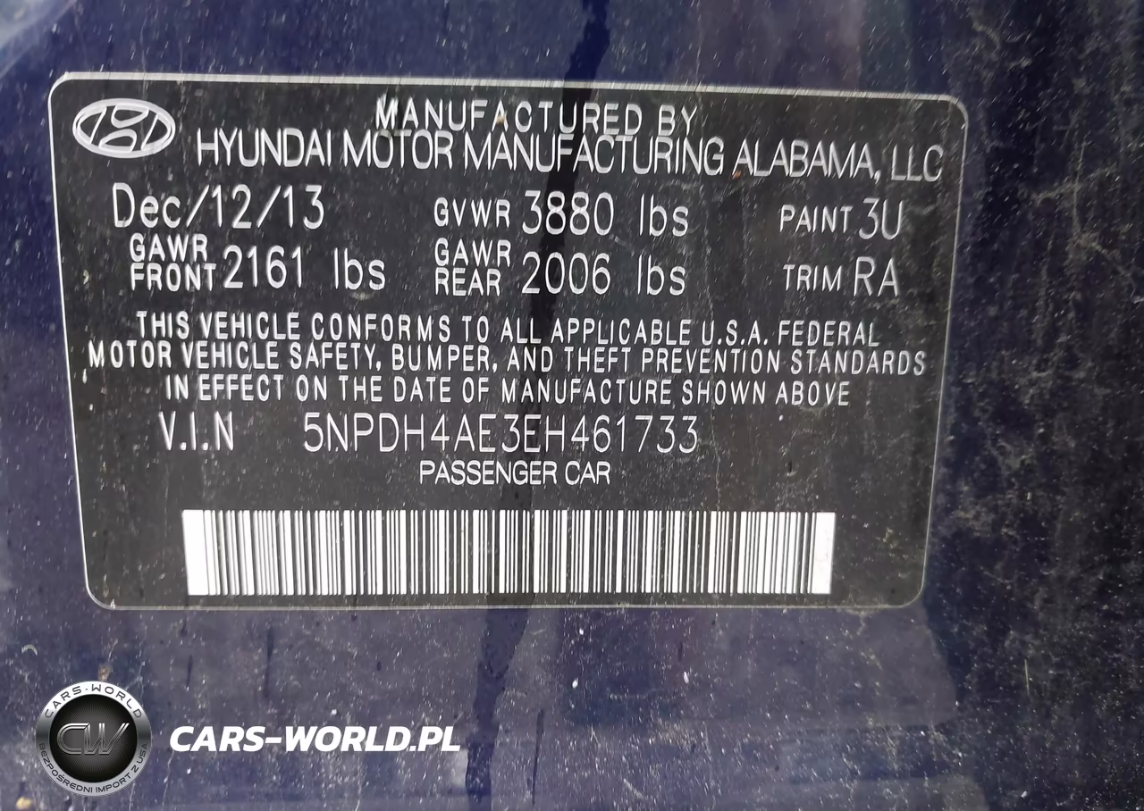 2014 Hyundai Elantra Se VIN:5NPDH4AE3EH461733 - 9
