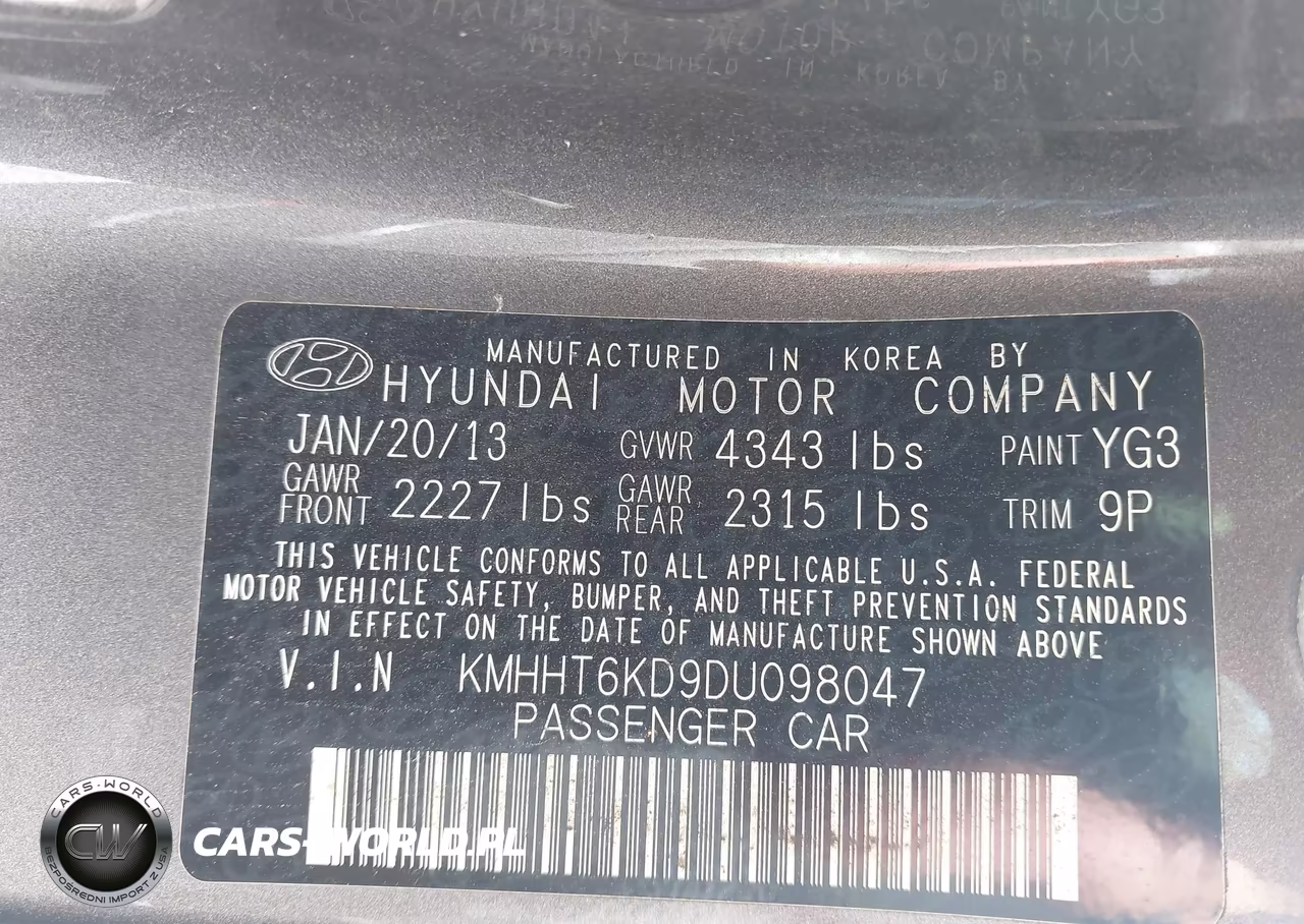 2013 Hyundai Genesis 2.0T Premium VIN:KMHHT6KD9DU098047 - 9