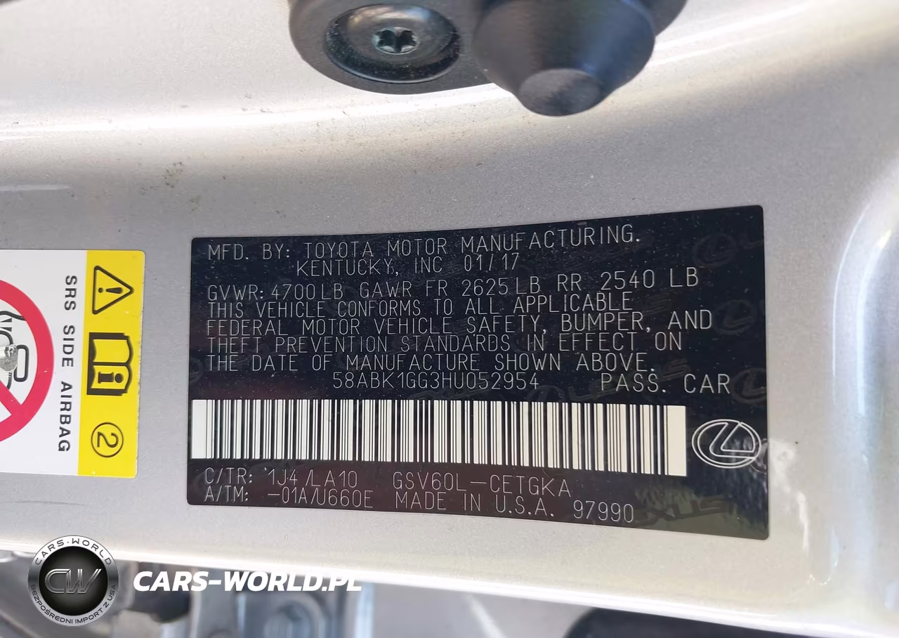 2017 Lexus Es 350 VIN:58ABK1GG3HU052954 - 9