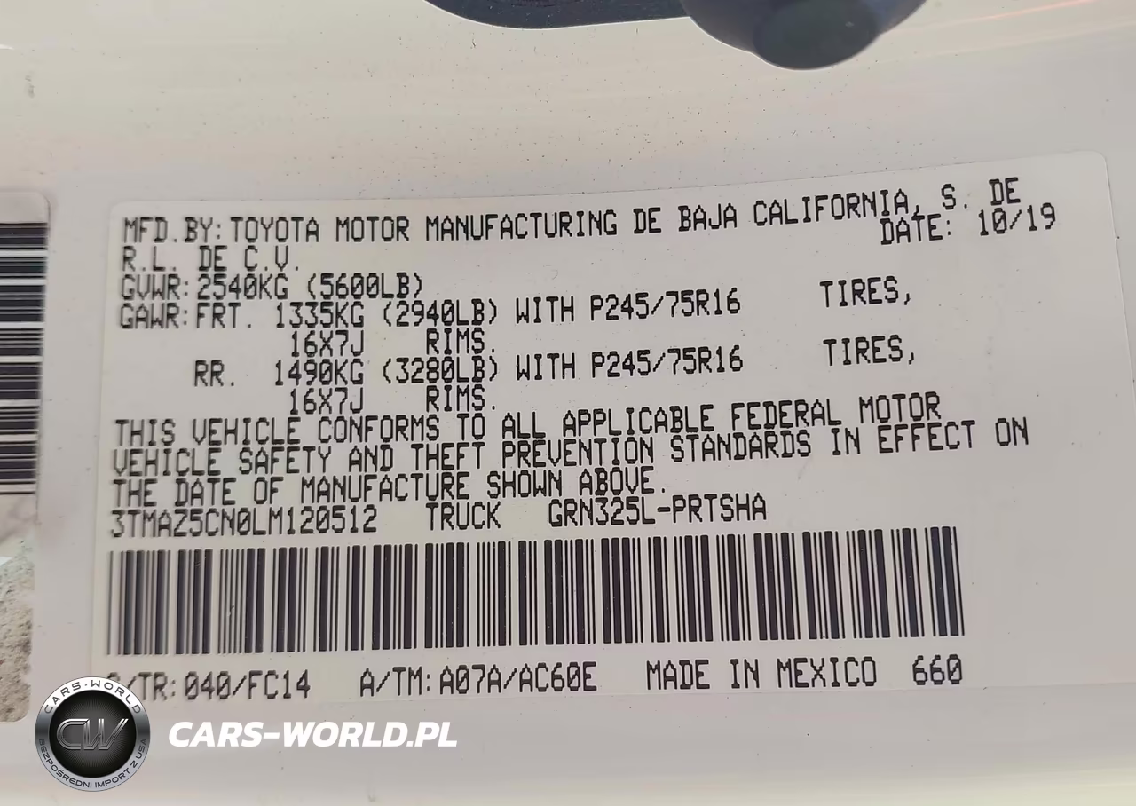 2020 Toyota Tacoma Sr5 V6 VIN:3TMAZ5CN0LM120512 - 9