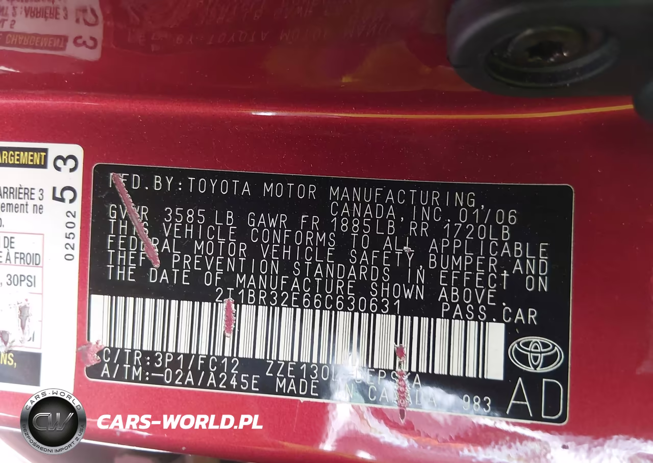 2006 Toyota Corolla S VIN:2T1BR32E66C630631 - 9
