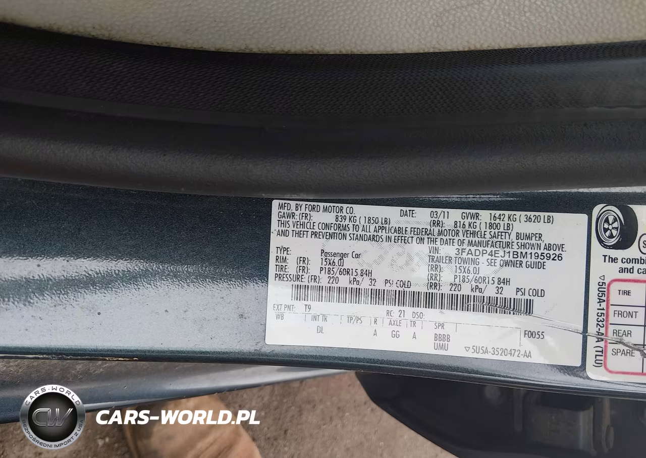 2011 Ford Fiesta Se VIN:3FADP4EJ1BM195926 - 9