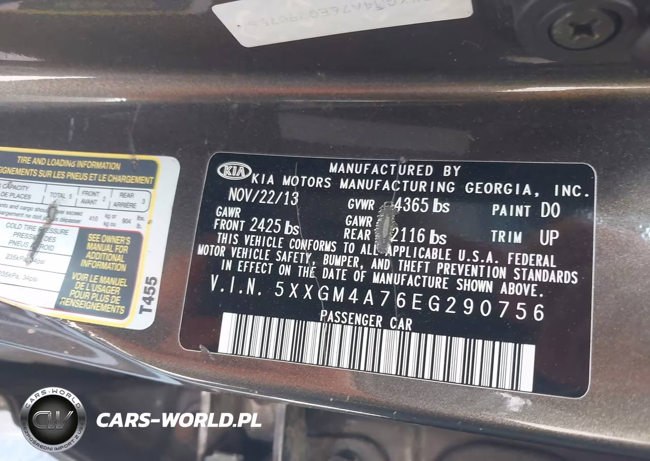2014 Kia Optima Lx VIN:5XXGM4A76EG290756 - 9