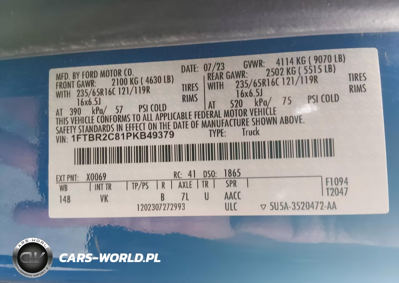2023 Ford Transit-250 VIN:1FTBR2C81PKB49379 - 9