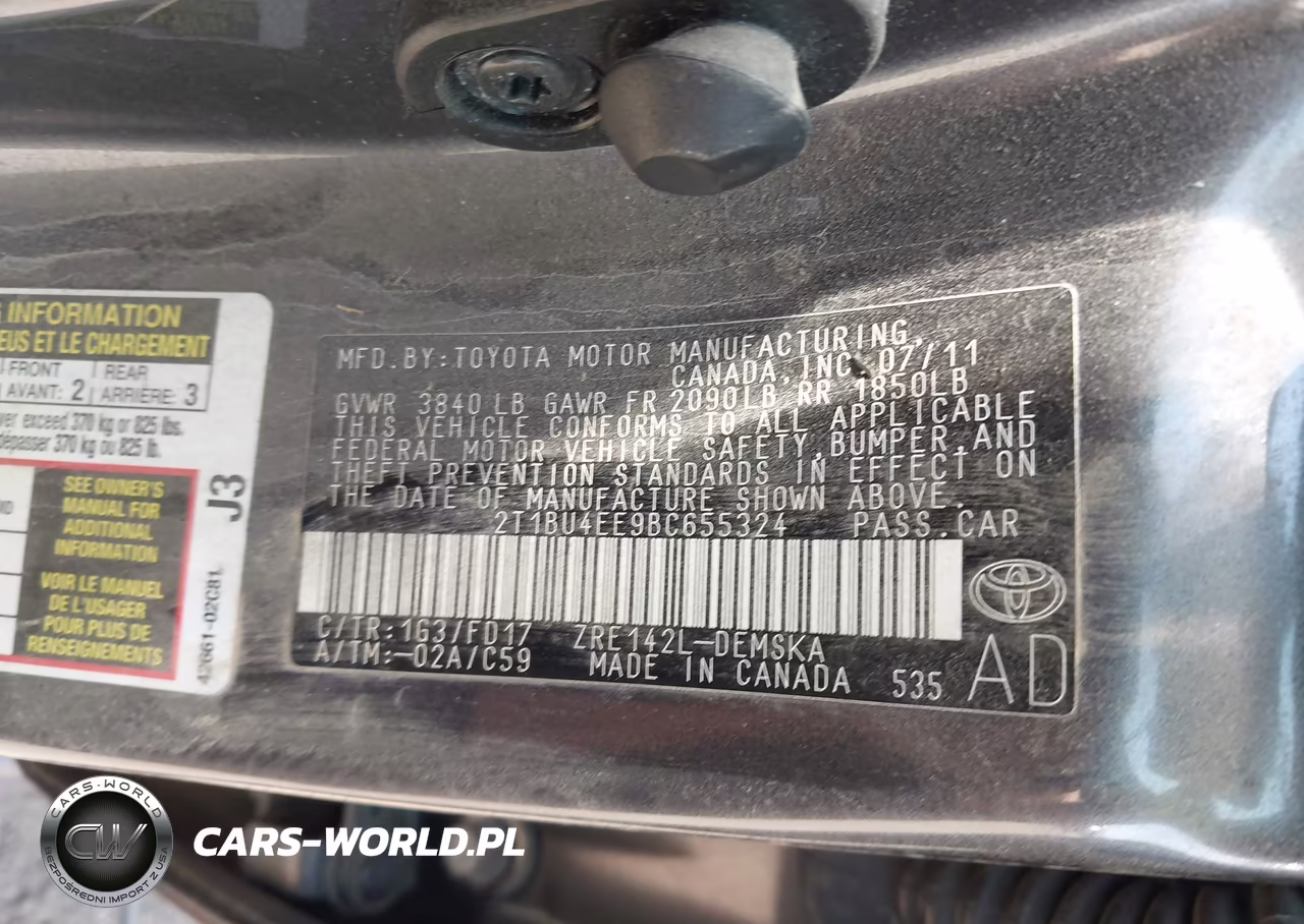 2011 Toyota Corolla S VIN:2T1BU4EE9BC655324 - 9