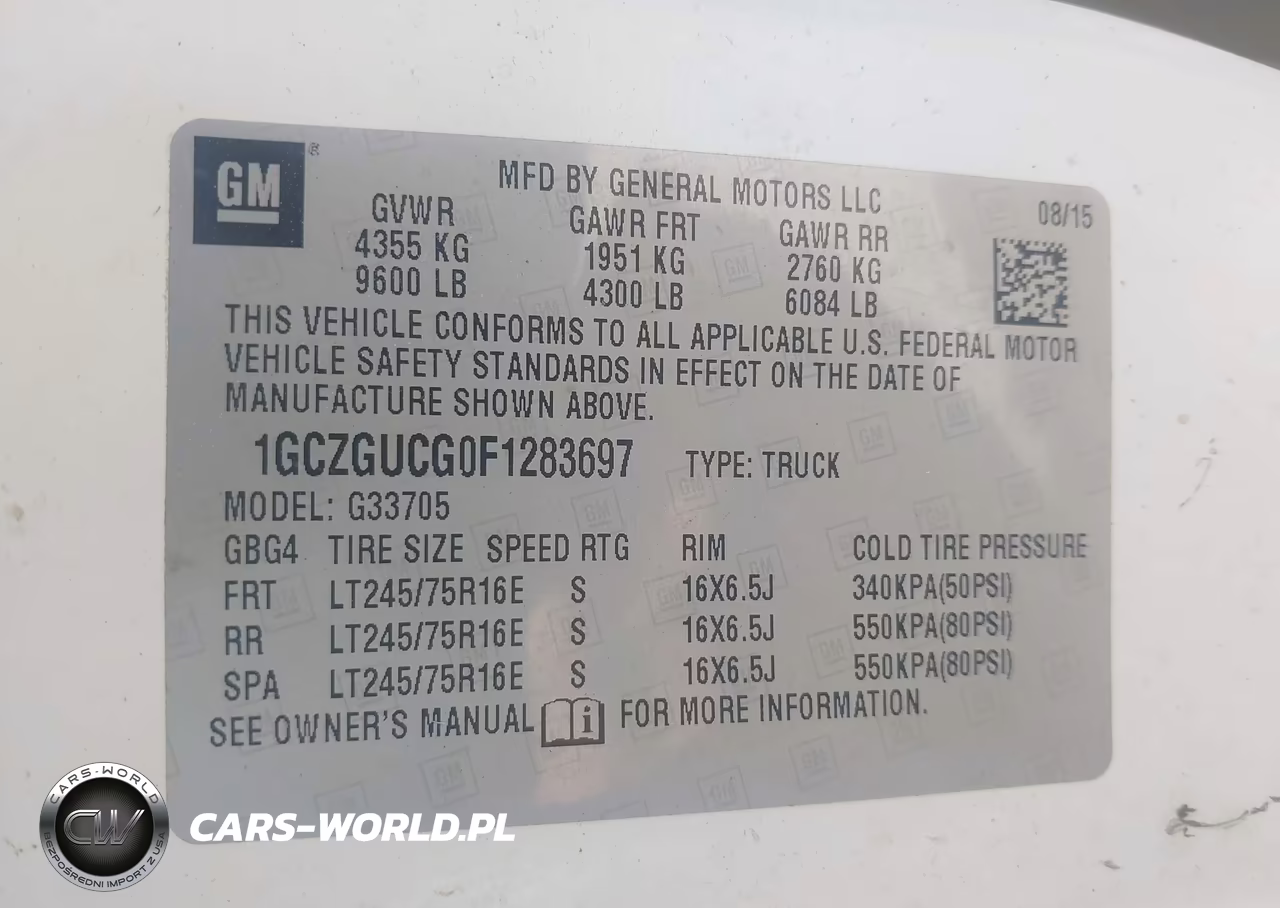 2015 Chevrolet Express 3500 Work Van VIN:1GCZGUCG0F1283697 - 9