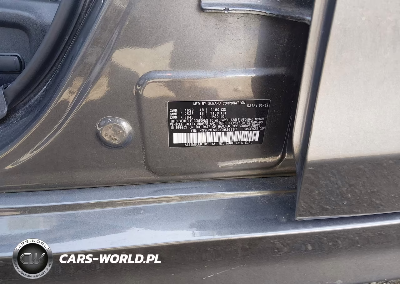 2019 Subaru Legacy 3.6R Limited VIN:4S3BNEN60K3036891 - 9