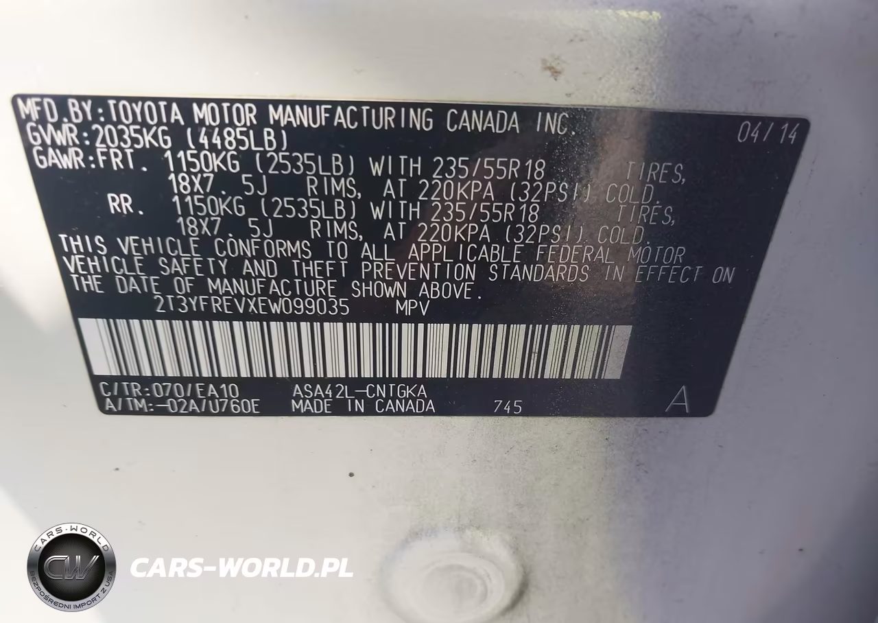 2014 Toyota Rav4 Limited VIN:2T3YFREVXEW099035 - 9