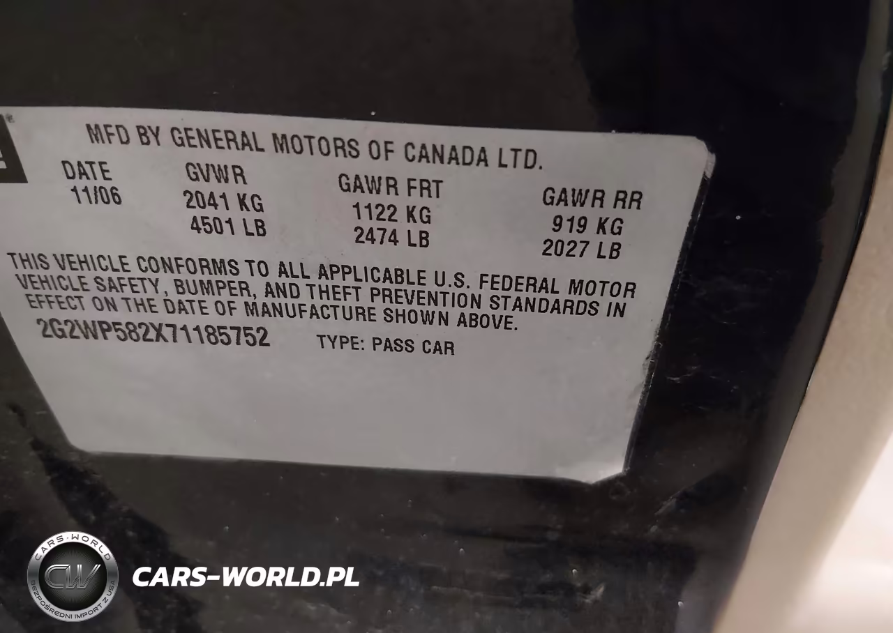 2007 Pontiac Grand Prix VIN:2G2WP582X71185752 - 9