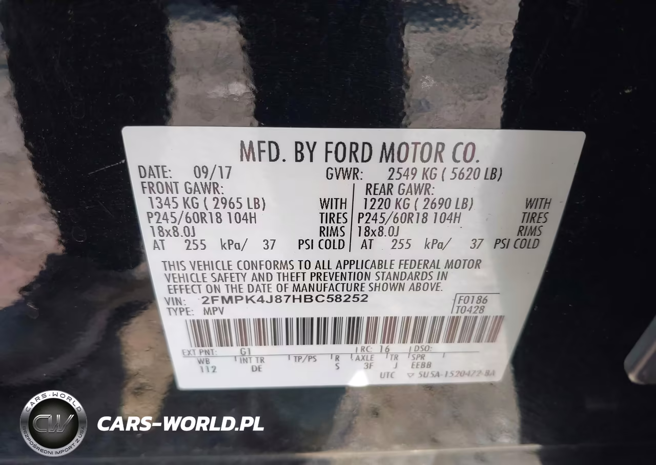 2017 Ford Edge Sel VIN:2FMPK4J87HBC58252 - 9