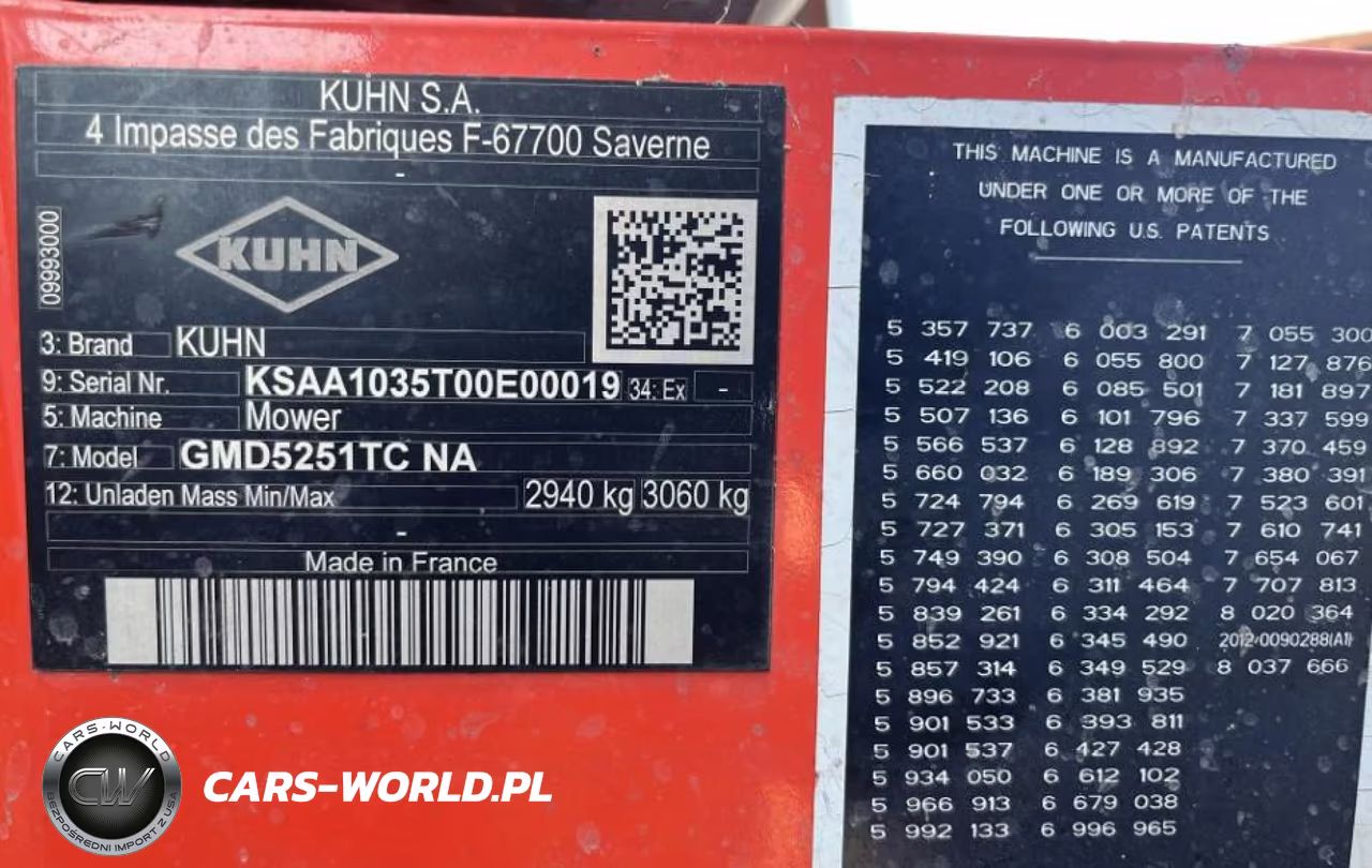 2022 Kuhn Gmd 5251 Tc VIN:KSAA1035T00E00019 - 5