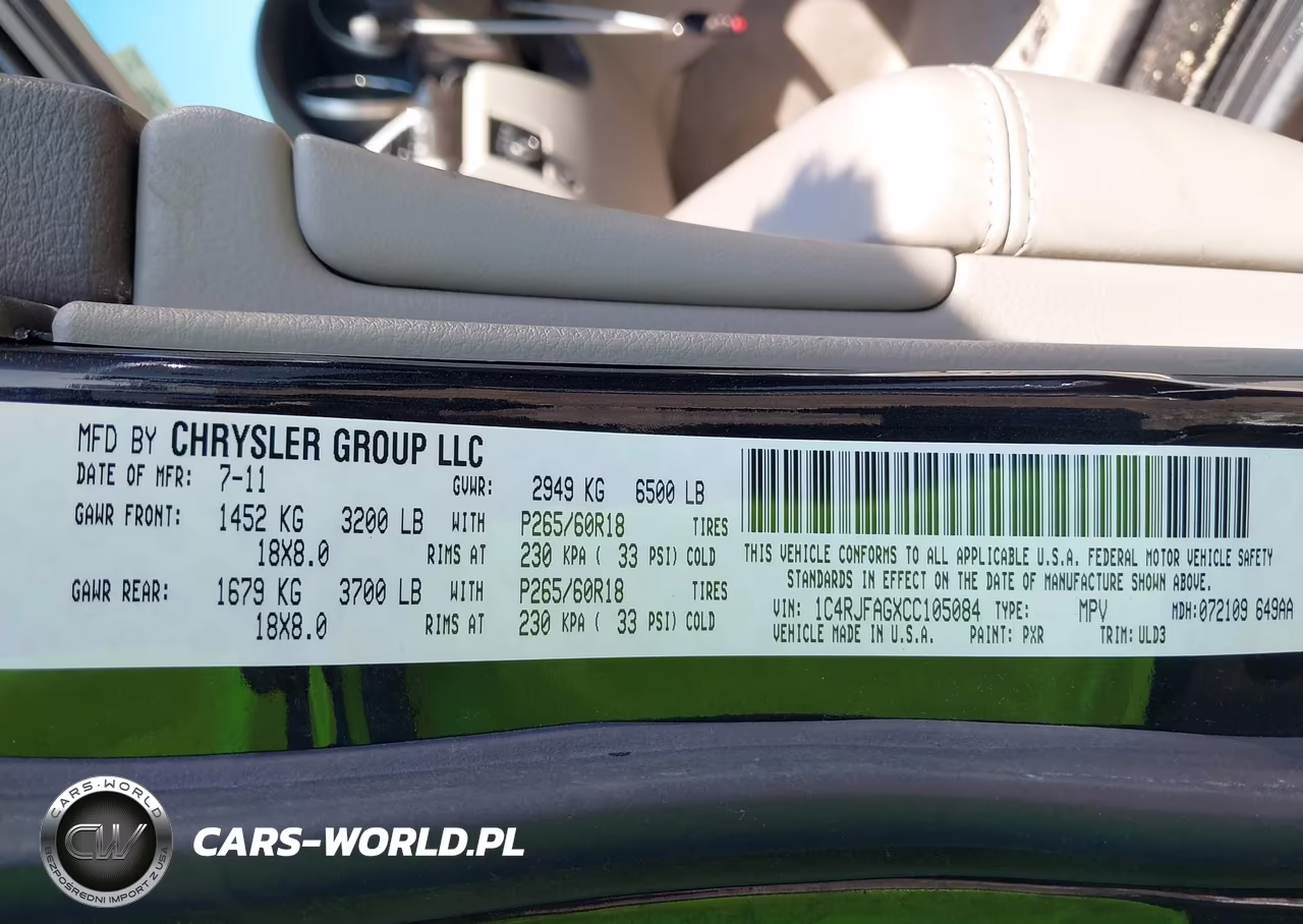 2012 Jeep Grand Cherokee Laredo VIN:1C4RJFAGXCC105084 - 9
