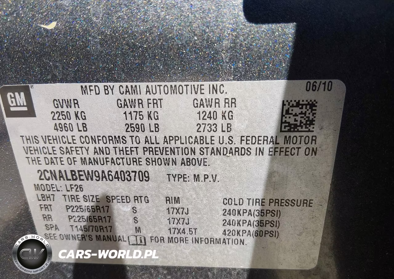 2010 Chevrolet Equinox Ls VIN:2CNALBEW9A6403709 - 9