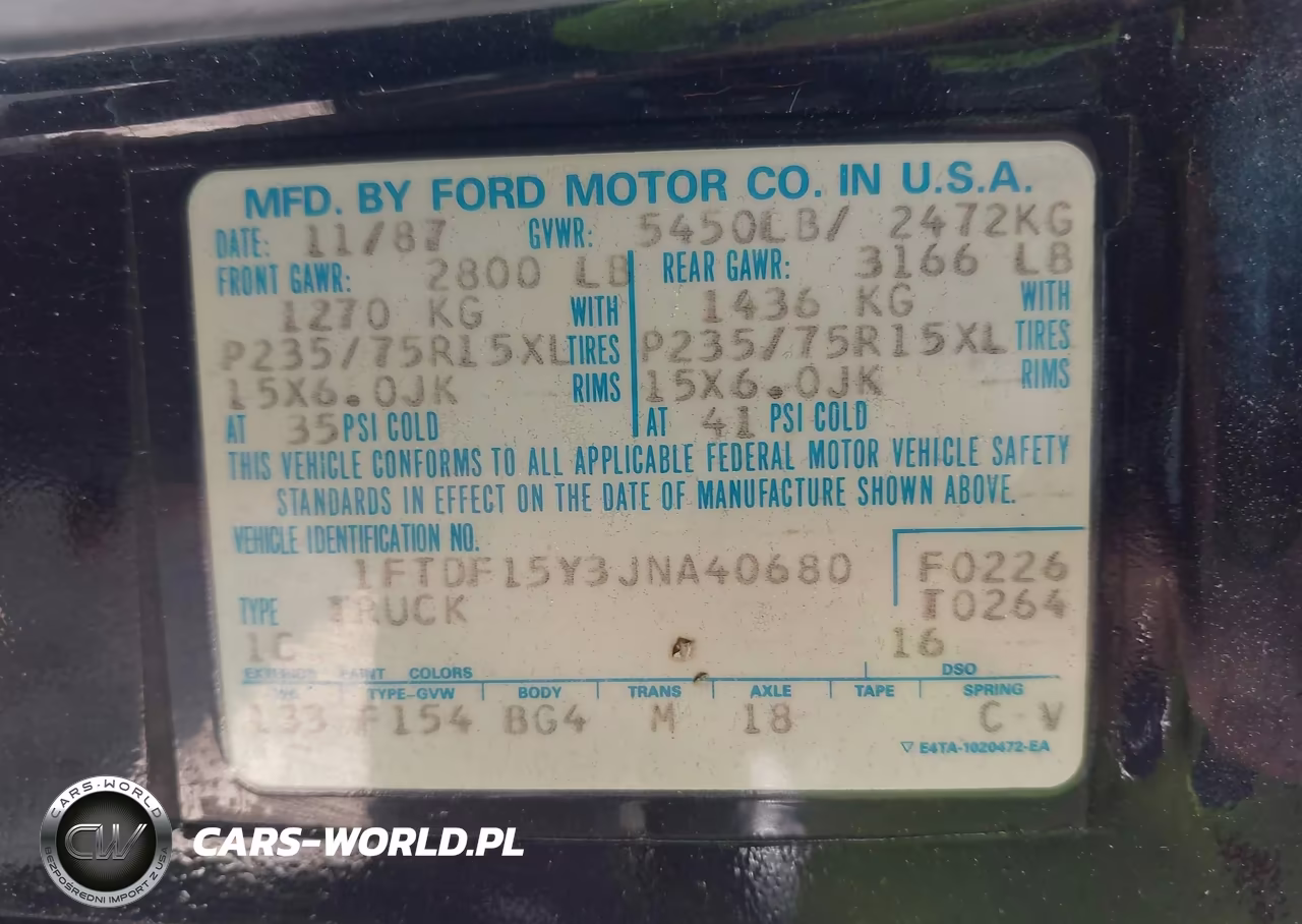 1988 Ford F150 VIN:1FTDF15Y3JNA40680 - 9