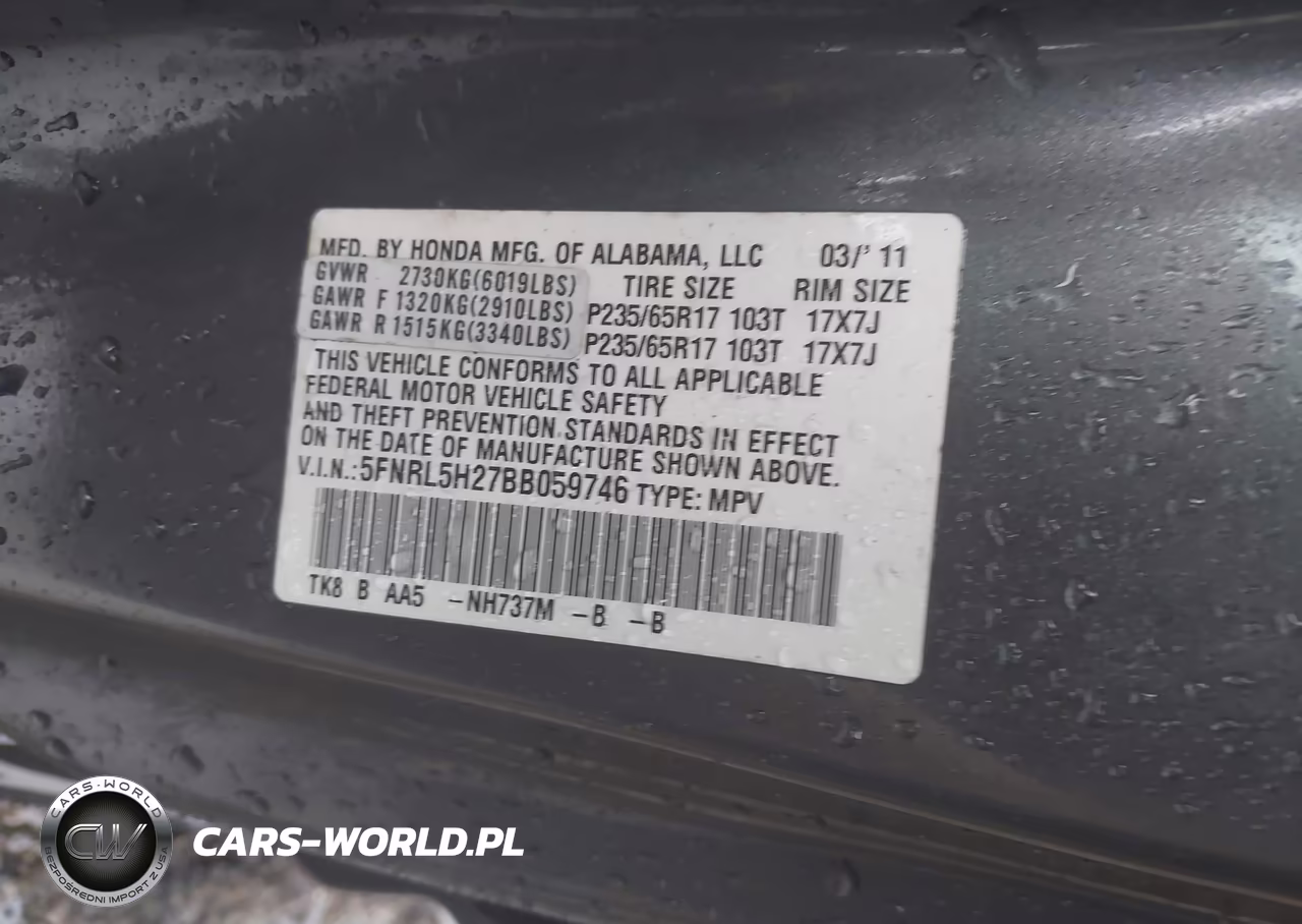 2011 Honda Odyssey Lx VIN:5FNRL5H27BB059746 - 9