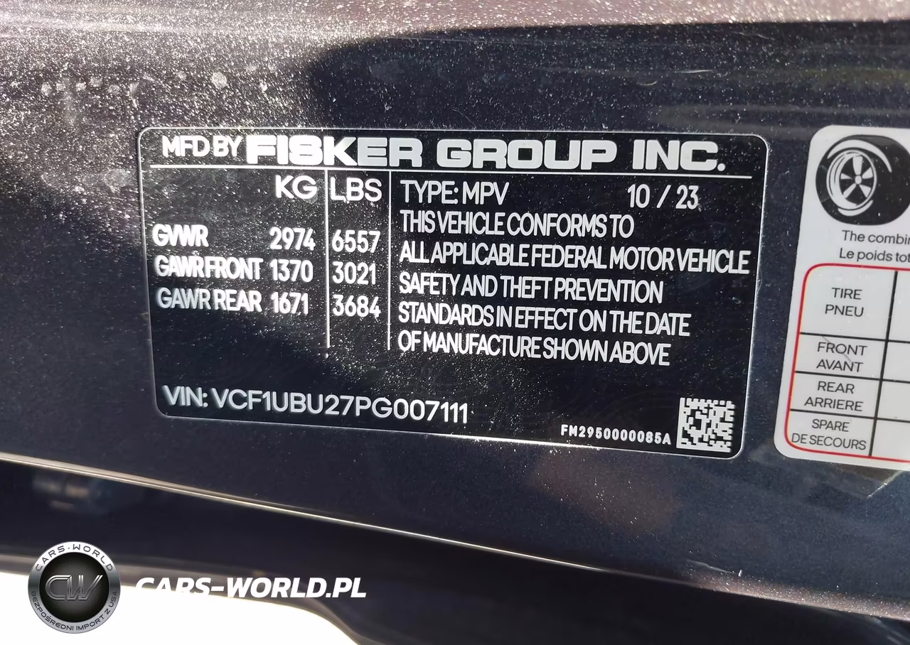 2023 Fisker Ocean Ultra VIN:VCF1UBU27PG007111 - 9