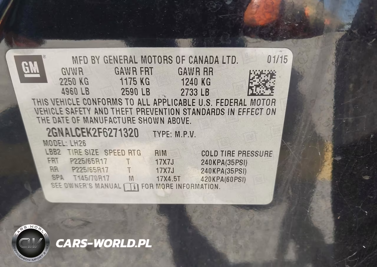 2015 Chevrolet Equinox 2Lt VIN:2GNALCEK2F6271320 - 9