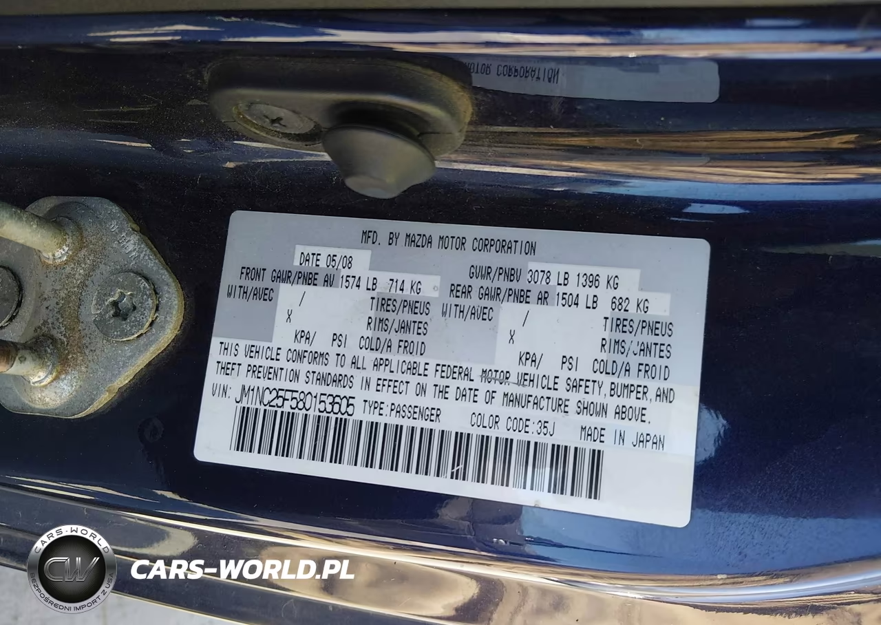 2008 Mazda Mx-5 Miata VIN:JM1NC25F580153605 - 9