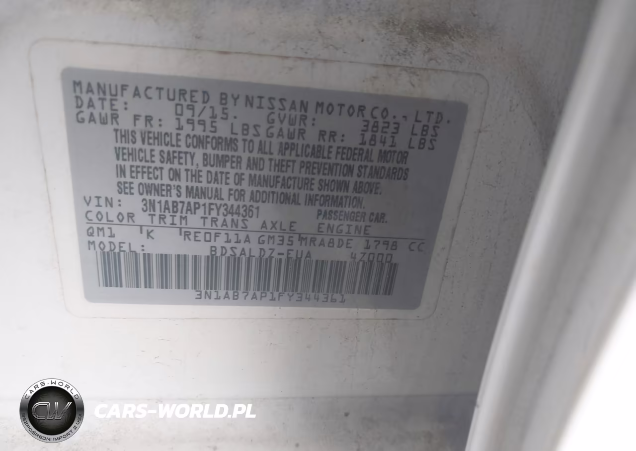 2015 Nissan Sentra Sv VIN:3N1AB7AP1FY344361 - 9