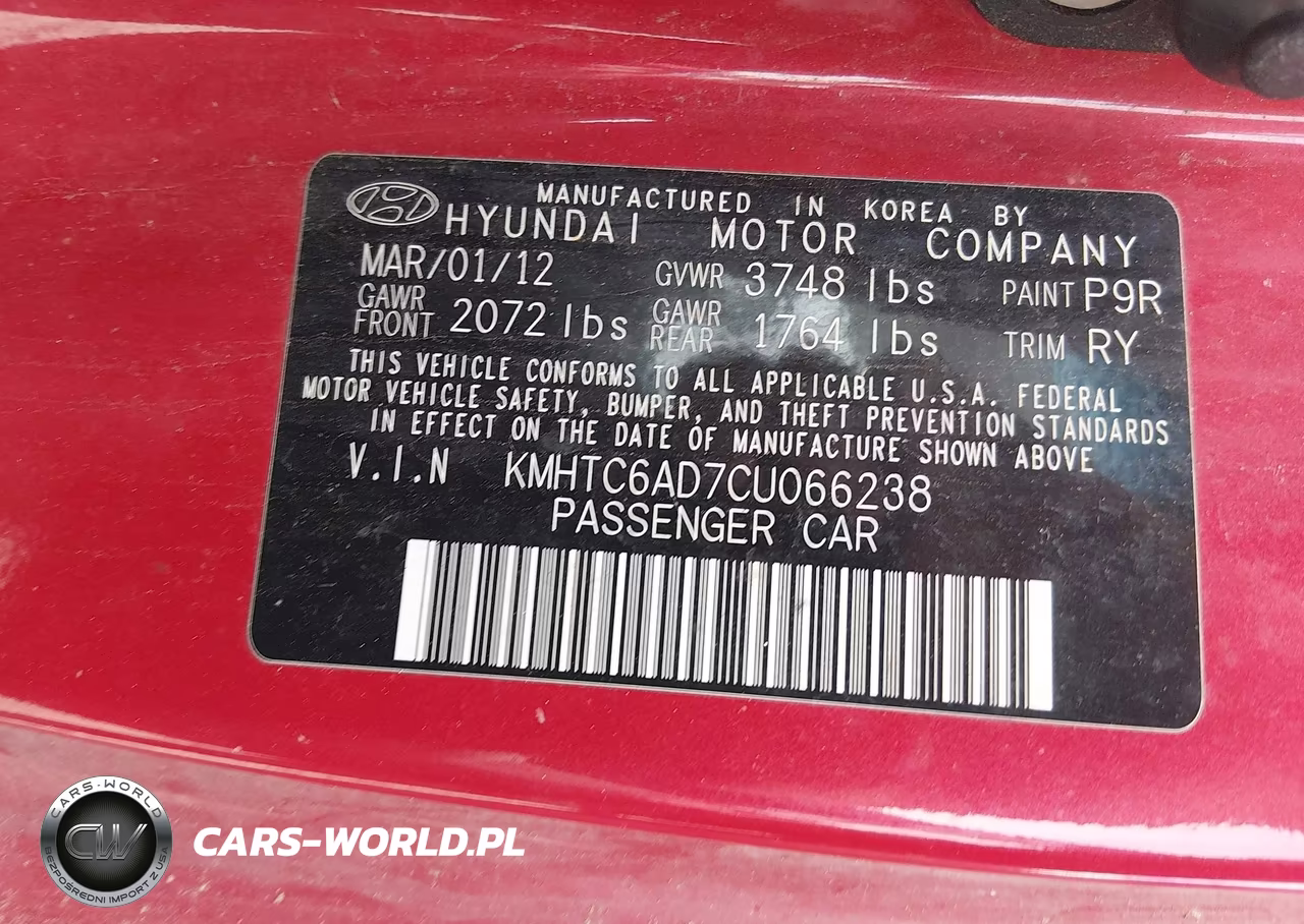2012 Hyundai Veloster Base W-Gray VIN:KMHTC6AD7CU066238 - 9
