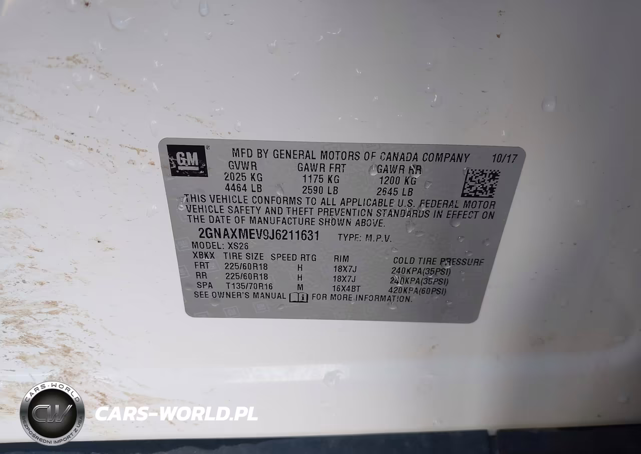 2018 Chevrolet Equinox Premier VIN:2GNAXMEV9J6211631 - 9