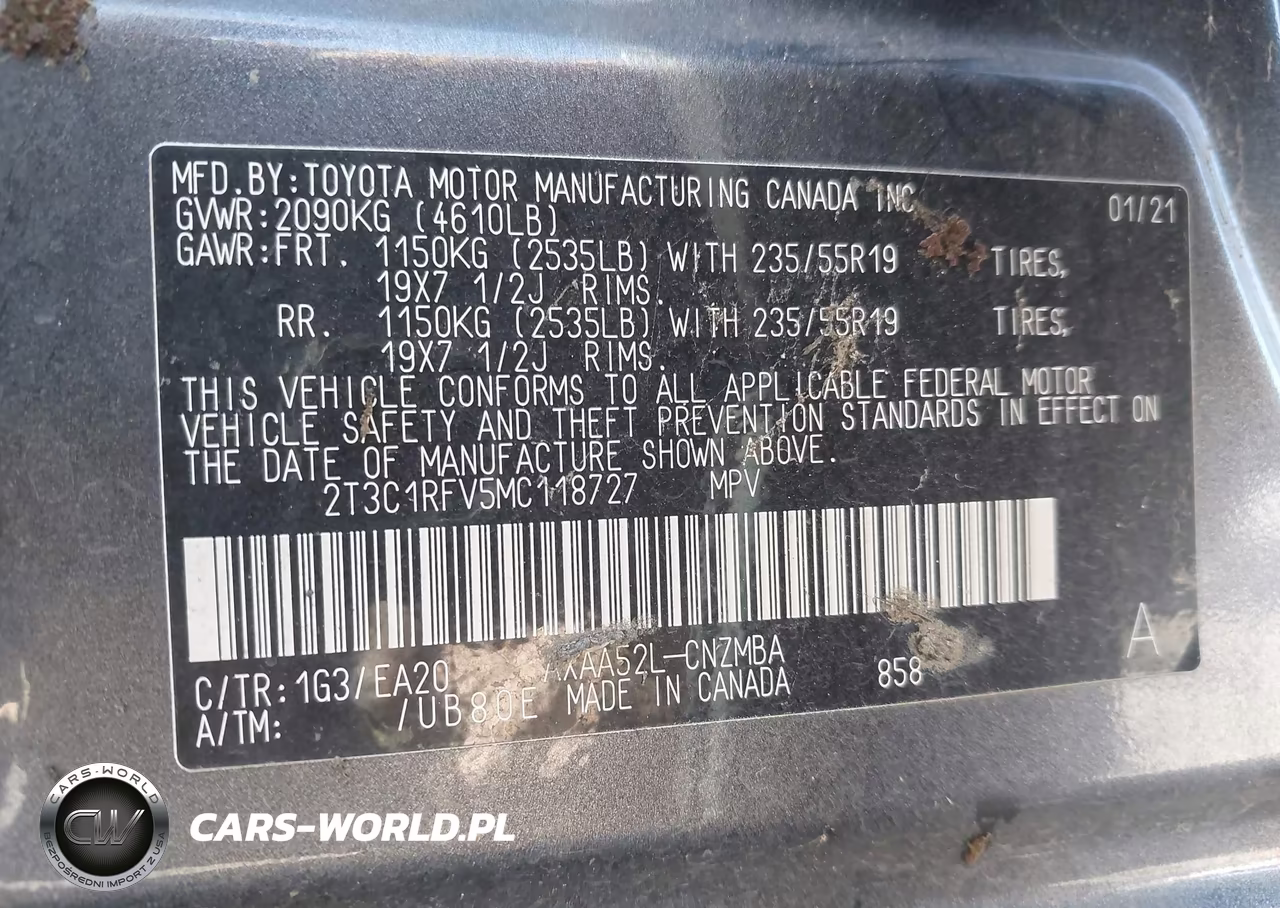 2021 Toyota Rav4 Xle Premium VIN:2T3C1RFV5MC118727 - 9