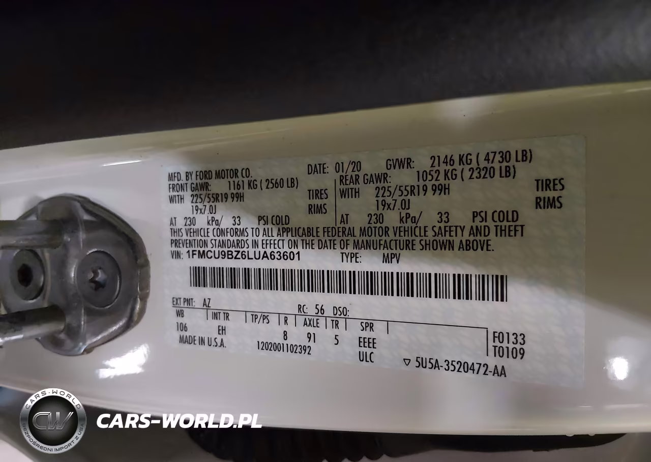 2020 Ford Escape Se Sport Hybrid VIN:1FMCU9BZ6LUA63601 - 9