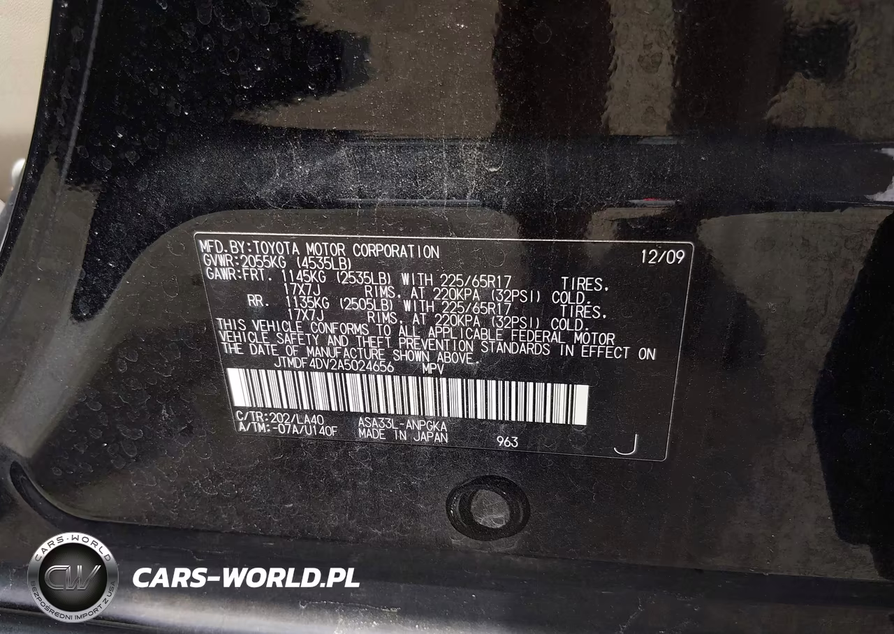 2010 Toyota Rav4 Limited VIN:JTMDF4DV2A5024656 - 9