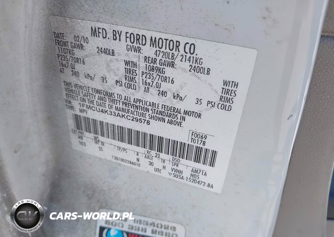 2010 Ford Escape Hybrid Limited VIN:1FMCU4K33AKC29578 - 9