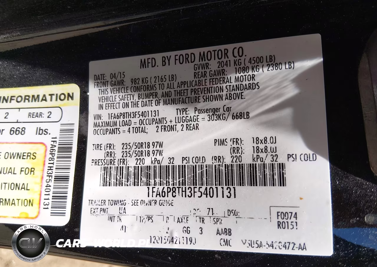 2015 Ford Mustang Ecoboost VIN:1FA6P8TH3F5401131 - 9