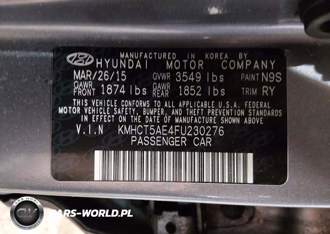2015 Hyundai Accent Gs VIN:KMHCT5AE4FU230276 - 9