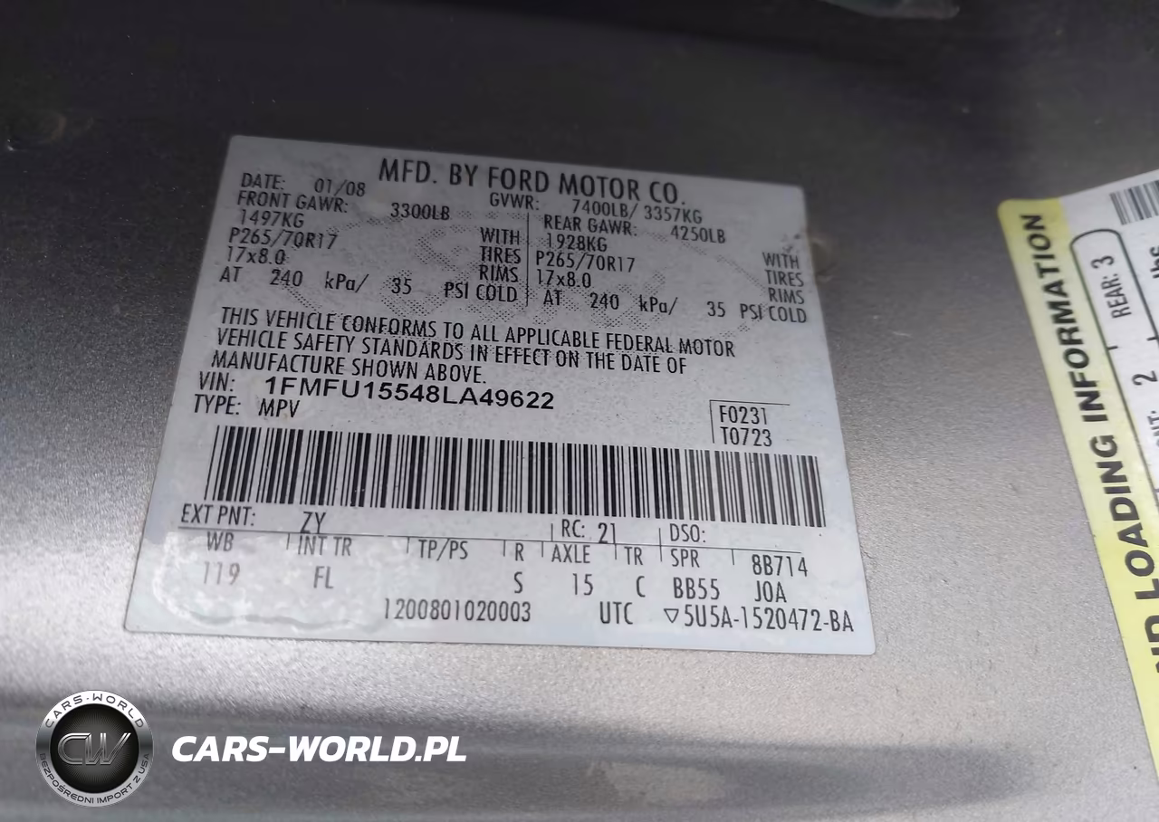 2008 Ford Expedition Xlt VIN:1FMFU15548LA49622 - 9