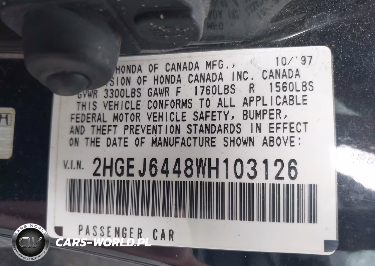 1998 Honda Civic Dx VIN:2HGEJ6448WH103126 - 9