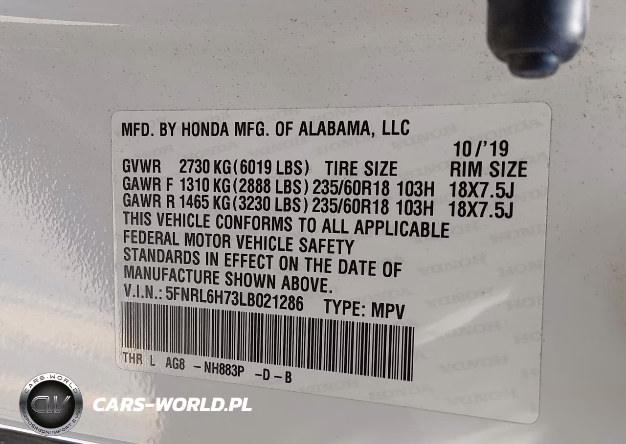 2020 Honda Odyssey Ex-L-Ex-L W-Navi Res VIN:5FNRL6H73LB021286 - 9