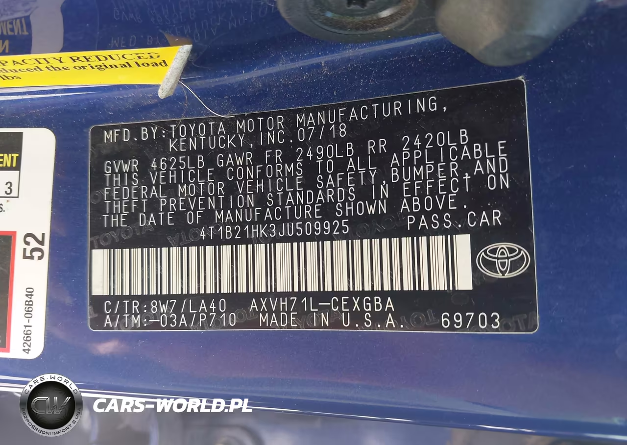 2018 Toyota Camry Hybrid Xle VIN:4T1B21HK3JU509925 - 9