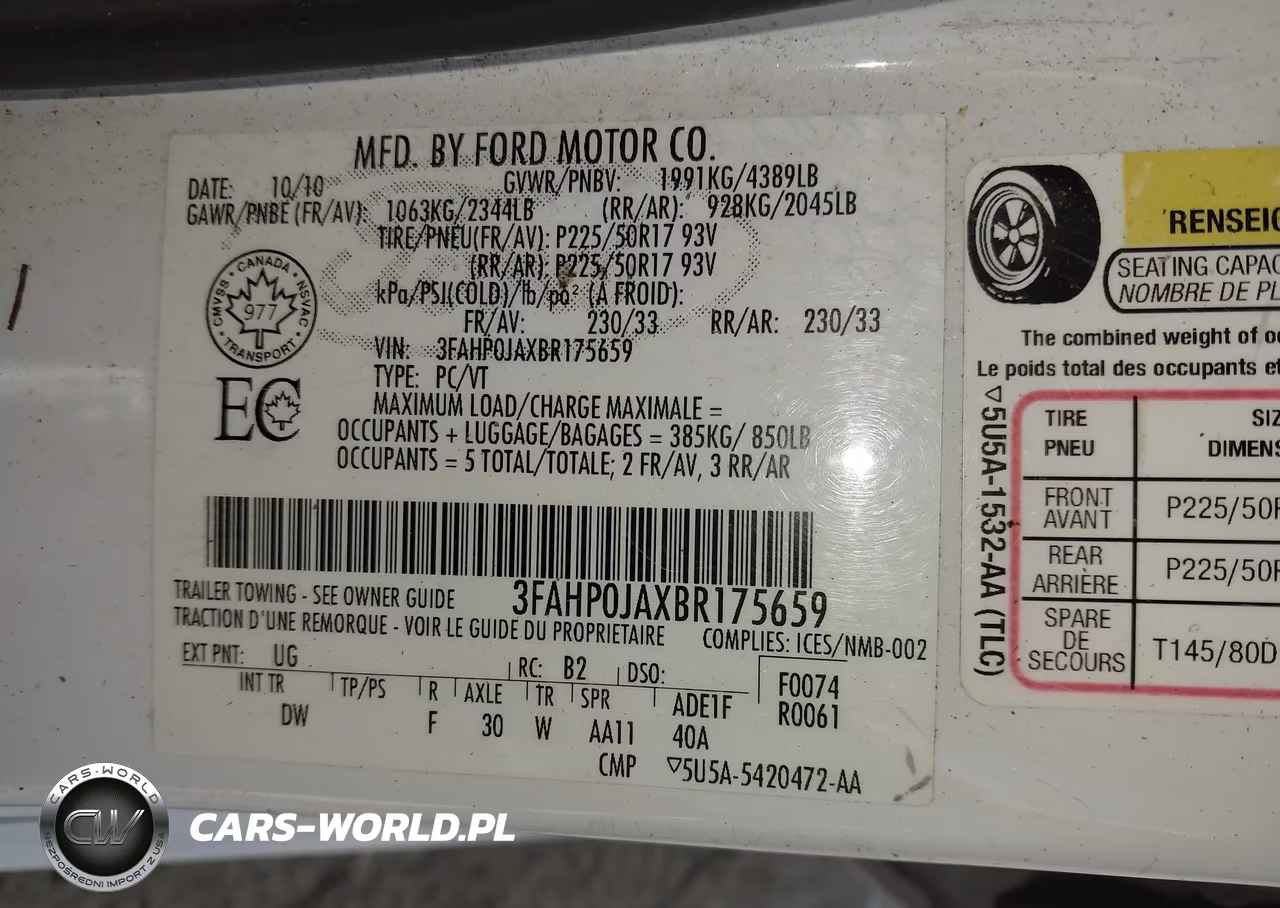 2011 Ford Fusion Sel VIN:3FAHP0JAXBR175659 - 9