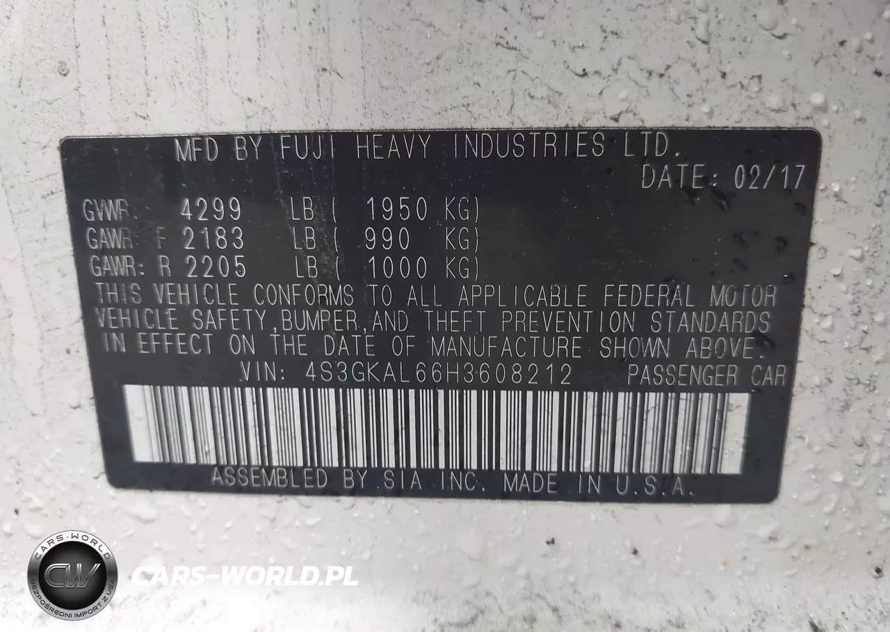 2017 Subaru Impreza 2.0I Sport VIN:4S3GKAL66H3608212 - 9