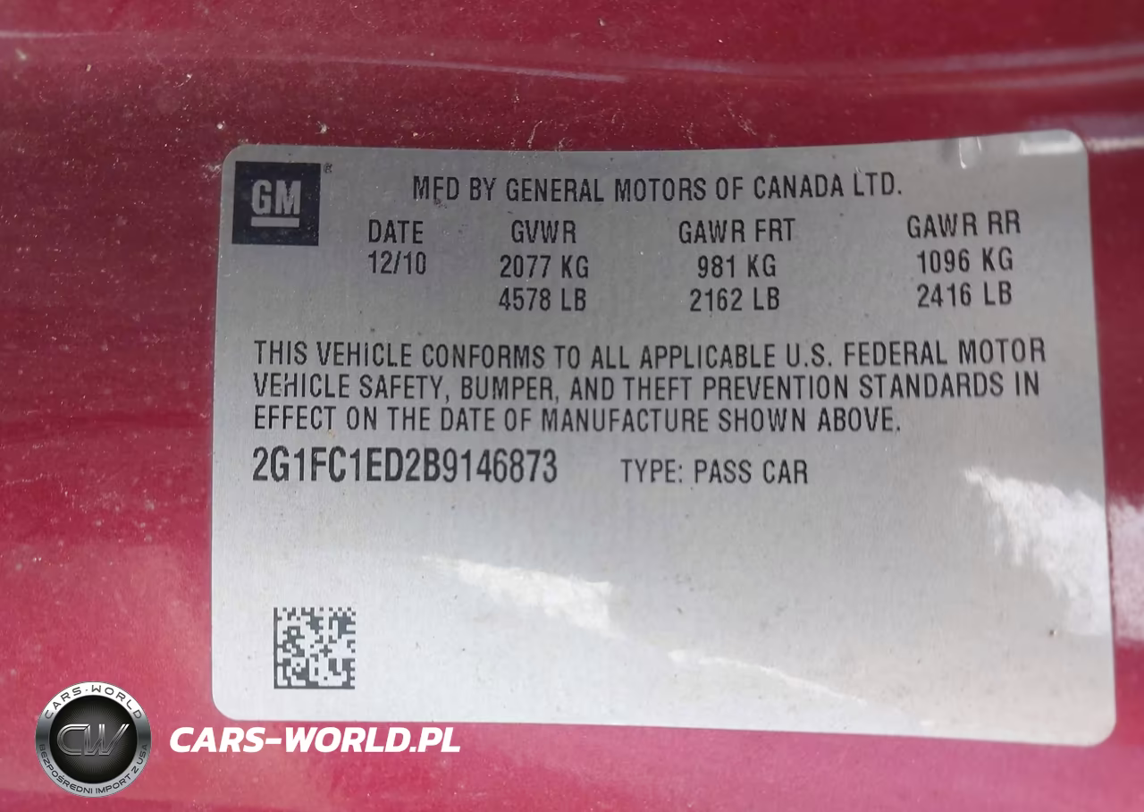 2011 Chevrolet Camaro 2Lt VIN:2G1FC1ED2B9146873 - 9