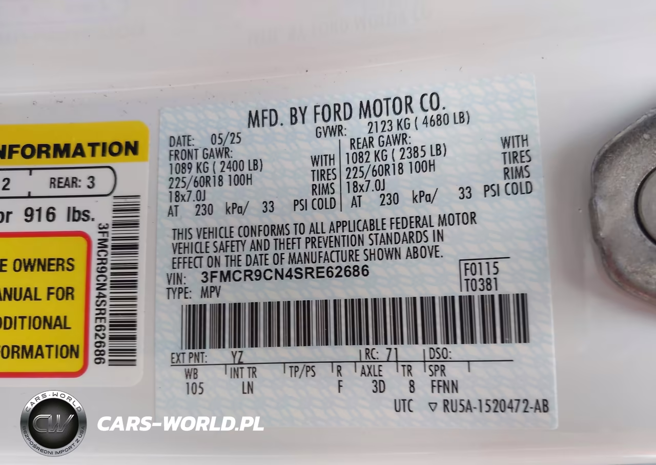 2025 Ford Bronco Sport Outer Banks VIN:3FMCR9CN4SRE62686 - 9
