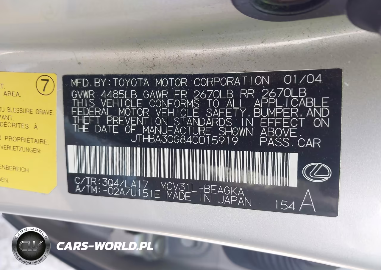 2004 Lexus Es 330 VIN:JTHBA30G840015919 - 9