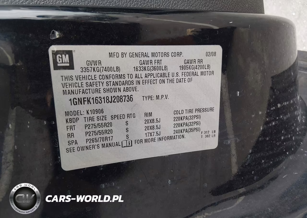 2008 Chevrolet Suburban 1500 Ltz VIN:1GNFK16318J208736 - 9
