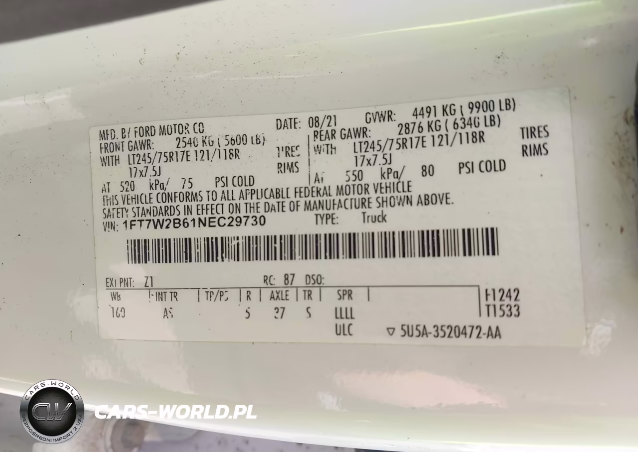 2022 Ford F-250 Xl VIN:1FT7W2B61NEC29730 - 9